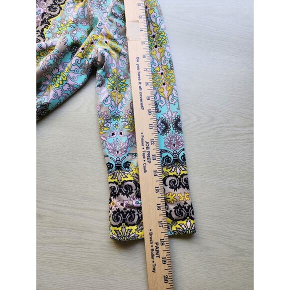 TOP-JACKET-JOAN RIVERS-Blue Yellow Green-3/4 Length Sleeves-Size X-SMALL - Picture 16 of 16